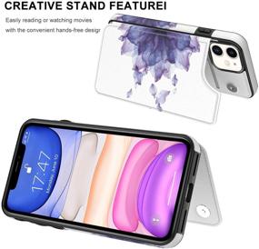 img 1 attached to 🌸 Stylish LETO iPhone 12/12 Pro Wallet Case with Floral Designs and Kickstand – Blooming Purple Flower | For Women and Girls | Card Slots | Flip Folio Leather Cover