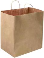 🛍️ 200-pack 14x10x15.75" brown kraft paper bags with twisted handles - perfect for take-out, weddings, parties, favors, and more! - kraft-colored economy gift bags logo