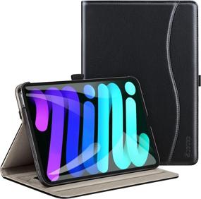 img 4 attached to 📱 Ztotop Premium PU Leather Folio Stand Case for iPad Mini 6 2021 (6th Generation) - Black | Multi-Angle Viewing, Elastic Strap | Protective Smart Cover for 8.3 Inch iPad Mini 6th Gen