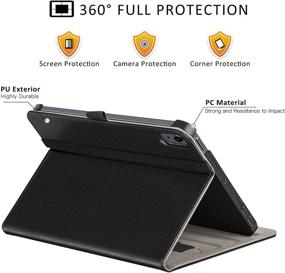 img 3 attached to 📱 Ztotop Premium PU Leather Folio Stand Case for iPad Mini 6 2021 (6th Generation) - Black | Multi-Angle Viewing, Elastic Strap | Protective Smart Cover for 8.3 Inch iPad Mini 6th Gen