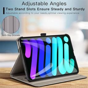 img 1 attached to 📱 Ztotop Premium PU Leather Folio Stand Case for iPad Mini 6 2021 (6th Generation) - Black | Multi-Angle Viewing, Elastic Strap | Protective Smart Cover for 8.3 Inch iPad Mini 6th Gen