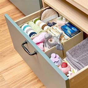 img 3 attached to Umefly 3 Pack Cloth Storage Box: Compact Organizer for Underwear, Dresser, and Clothing – Foldable Dividers, Drawer Organizers, Closet Bins