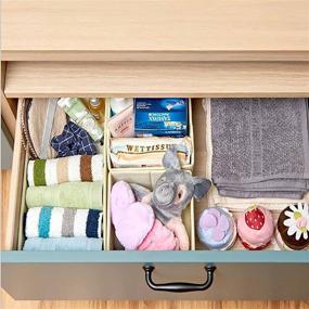 img 2 attached to Umefly 3 Pack Cloth Storage Box: Compact Organizer for Underwear, Dresser, and Clothing – Foldable Dividers, Drawer Organizers, Closet Bins