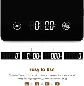 img 2 attached to Mik-Nana 5KG/11lb Digital Food Scale for Baking and Cooking - Weight in Grams and Ounces, Tare Function and LED Backlit Display - Precise 1g/0.1oz Graduation, Tempered Glass