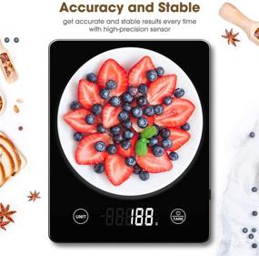 img 1 attached to Mik-Nana 5KG/11lb Digital Food Scale for Baking and Cooking - Weight in Grams and Ounces, Tare Function and LED Backlit Display - Precise 1g/0.1oz Graduation, Tempered Glass