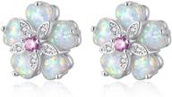 feeldan plated created opal flowers earrings logo