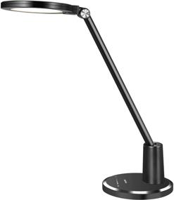 img 4 attached to JUKSTG LED Desk Lamp - Eye-Caring, Adjustable Table Lamp with 10 Brightness Levels & 5 Lighting Modes, Touch-Sensitive Control, Blue Light Filter - Ideal for Home Office, Reading - 10W, Black