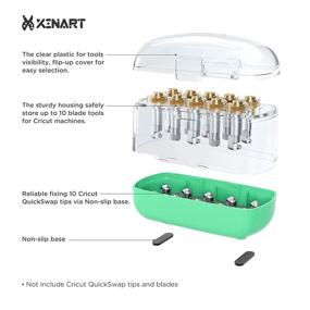 img 3 attached to 📦 Green Xinart Organizer Holder for Cricut Maker Blades/QuickSwap Tip/Explore DeepCut Blade, Storage Case for Cricut Tool Accessories