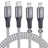 jud usb c to lightning cable 2pack - 6ft+3ft iphone 12 charger mfi certified fast charging cable compatible with iphone 13/13 pro max/12/12 pro max/11 pro/x/xr/xs logo