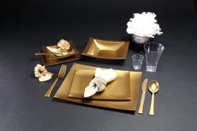 img 1 attached to 🍽️ Lillian 24-Pack 7-Inch Square Gold Paper Plates