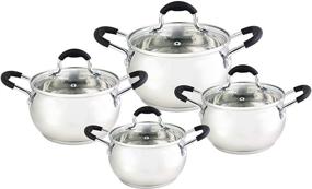 img 2 attached to Optimized Uniware Stainless Steel Cookware Set with 8 Pieces - 1.8 QT, 2.5 QT, 3.4 QT, and 5.5 QT Sauce Pots