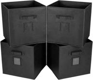 📦 sofier 13 inch cube storage bins 4 pack - large collapsible storage cubes with sturdy extra thick boards, dual handles - ideal for shelves, cube organizer, closet, nursery, toys, and office - black logo