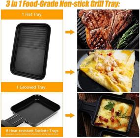 img 2 attached to 🍽️ VEEDA Electric Smokeless Indoor Grill, Raclette Table Grill - Korean BBQ Grill 1500W Rapid Heating with Detachable 2 in 1 Non-Stick Grill Tray & 8 Cheese Melting Pans for Parties and Family Entertainment, Dishwasher Safe