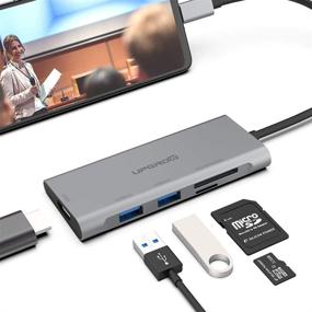 img 4 attached to UPGROW USB C to HDMI Hub: 5 in 1 Adapter with 4K@30Hz HDMI, 2 🔌 USB 3.0 Ports, SD/TF Card Reader - Compatible with MacBook Pro, ChromeBook, Dell XPS & more!