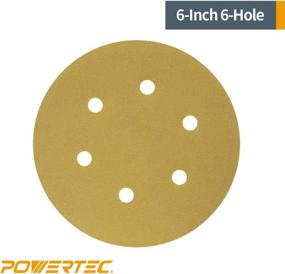 img 2 attached to 🔄 High-Quality POWERTEC 45222G-50 Gold 6” Hook and Loop Sanding Disc – 50 Pack, 220 Grit