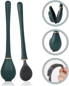 img 2 attached to 🚽 Green Magnetic Wall-Mounted Silicone Toilet Brush with Soft Plastic Head for Toilet Protection - Fashionable, Simple, and 12-inch Long Hand Guard Handle