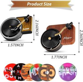 img 3 attached to 🎶 Set of 2 Car Retro Record Player Décor Fragrance Diffuser Clips with 12 Aromatherapy Tablets and Replacement Pads