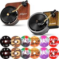 🎶 set of 2 car retro record player décor fragrance diffuser clips with 12 aromatherapy tablets and replacement pads logo