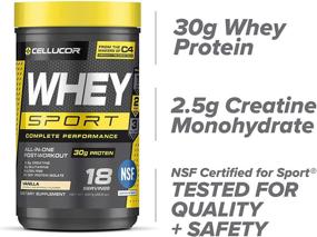 img 2 attached to Протеиновый порошок Cellucor Whey Sport Ваниль: улучшенное восстановление после тренировки с изолятом, креатином и глутамином - 18 порций.