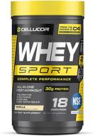 протеиновый порошок cellucor whey sport ваниль: улучшенное восстановление после тренировки с изолятом, креатином и глутамином - 18 порций. логотип