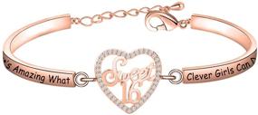 img 4 attached to 🎉 Bobauna Sweet 16 Bracelet: Celebrating Clever Girls with Amazing Sixteen Jewelry - Perfect Birthday Gift for Teenage Girls