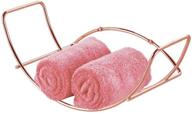 🌹 mdesign rose gold metal bathroom wall mount towel rack organizer - stylish storage for bath sheets, washcloths, hand or face towels logo