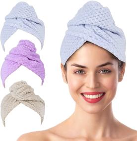 img 4 attached to Hair Drying Towel Button Microfiber
