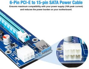 img 3 attached to 💻 Адаптер расширения PCIe на 6 контактов для подключения 1x к 16x | Гибкий кабель-адаптер для поднятия GPU для майнинга | Питание от SATA | Майнинг биткоинов и криптовалюты Ethereum ETH