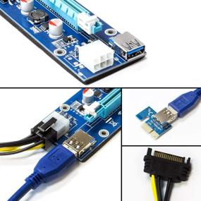 img 2 attached to 💻 Адаптер расширения PCIe на 6 контактов для подключения 1x к 16x | Гибкий кабель-адаптер для поднятия GPU для майнинга | Питание от SATA | Майнинг биткоинов и криптовалюты Ethereum ETH