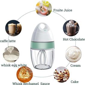 img 2 attached to 🥚 MIGECON Hand-Free Electric Egg Stand Mixer with Milk Frother - Wireless Whisk for Food Whipping, Whisking Egg Whites, Baking Cakes, Mixing Chocolate Milk (900ml)