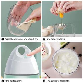 img 1 attached to 🥚 MIGECON Hand-Free Electric Egg Stand Mixer with Milk Frother - Wireless Whisk for Food Whipping, Whisking Egg Whites, Baking Cakes, Mixing Chocolate Milk (900ml)