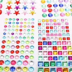 img 2 attached to Yesland 24 Sheets Jewels Stickers - Sparkling 1194 Pcs Gem Stickers: Multicoloured Rhinestone Bling for DIY Crafts, Nails, Makeup & Body (30 Sizes)