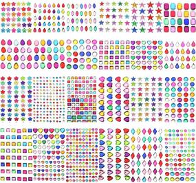 img 4 attached to Yesland 24 Sheets Jewels Stickers - Sparkling 1194 Pcs Gem Stickers: Multicoloured Rhinestone Bling for DIY Crafts, Nails, Makeup & Body (30 Sizes)