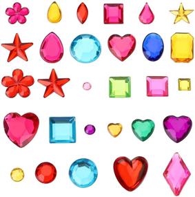 img 3 attached to Yesland 24 Sheets Jewels Stickers - Sparkling 1194 Pcs Gem Stickers: Multicoloured Rhinestone Bling for DIY Crafts, Nails, Makeup & Body (30 Sizes)