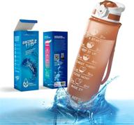 prometheuz 32 oz rose gold motivational water bottle with time marker, 💧 straw, and fast flow, leakproof tritan bpa-free for sports, fitness and healthy hydration logo