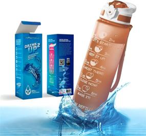 img 4 attached to PROMETHEUZ 32 oz Rose Gold Motivational Water Bottle with Time Marker, 💧 Straw, and Fast Flow, Leakproof Tritan BPA-Free for Sports, Fitness and Healthy Hydration