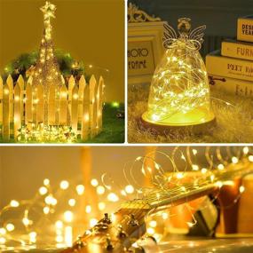 img 1 attached to 🔆 12 Pack Fairy Lights: Waterproof Copper Wire LED String Lights for Wedding Party, Bedroom, Patio, Christmas - Battery Operated, 7ft, 20 LED Firefly Starry Moon Lights (Warm White)