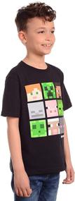 img 1 attached to 👕 Футболка с коротким рукавом Minecraft для мальчиков старшей возрастной группы, с рисунками в виде фигур Крипперов и черного цвета.