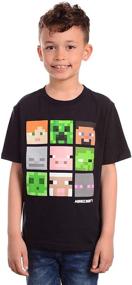 img 2 attached to 👕 Футболка с коротким рукавом Minecraft для мальчиков старшей возрастной группы, с рисунками в виде фигур Крипперов и черного цвета.