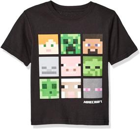 img 4 attached to 👕 Футболка с коротким рукавом Minecraft для мальчиков старшей возрастной группы, с рисунками в виде фигур Крипперов и черного цвета.