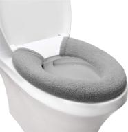 🚽 senomor grey toilet seat cover: soft, thicker & washable fiber cloth for easy installation and cleaning logo