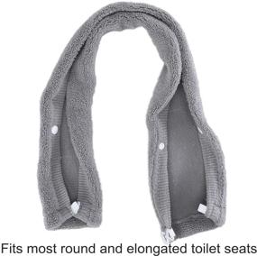 img 1 attached to 🚽 SENOMOR Grey Toilet Seat Cover: Soft, Thicker & Washable Fiber Cloth for Easy Installation and Cleaning