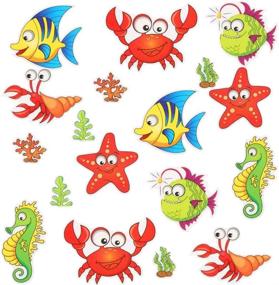 img 4 attached to 🦐 Shrimp and Crab 18-Pack Non Slip Bathtub Stickers - Bright Adhesive Decals, Ideal for Family Safety in Bath Tub, Stairs, Shower Room & Other Slippery Surfaces