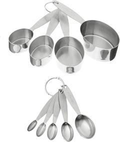 img 4 attached to Cuisipro Set of Stainless Steel Measuring Cups and Spoons