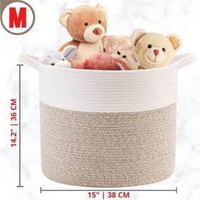 img 3 attached to 📦 MINTWOOD Design 15 x 14 Inches Decorative Woven Cotton Rope Storage Basket: Versatile & Stylish Organizer