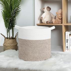 img 1 attached to 📦 MINTWOOD Design 15 x 14 Inches Decorative Woven Cotton Rope Storage Basket: Versatile & Stylish Organizer