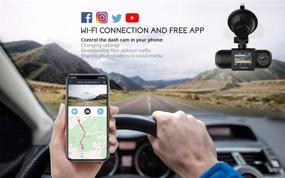 img 1 attached to 📷Высококачественная, разрешение 1080P, FHD GPS Wi-Fi автомобильная камера с ночным видением - сенсор Sony, запись видео с двух камер, G-сенсор и режим парковки (D30)