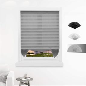 img 4 attached to 🪟 Allesin Cordless Light Filtering Blinds: Gray 36 x 72 Inch - 3 Pack, Easy-to-Cut Temporary Pleated Shades for Windows