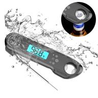 🥩 cuteadoy meat thermometer: ip67 waterproof, fast folding digital instant read, bbq thermometer with calibration and backlit function cooking - black01 logo