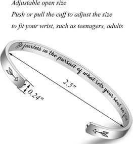 img 3 attached to 💪 Empowering Stainless Steel Cuff Bangle Bracelets for Women and Girls - BFJLIFE Inspirational Jewelry